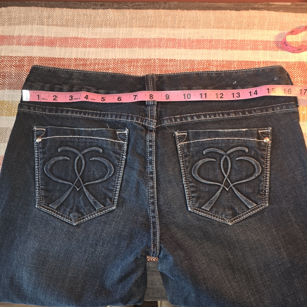 Express Dark Blue Skinny Jeans with Embroidered Back Pockets